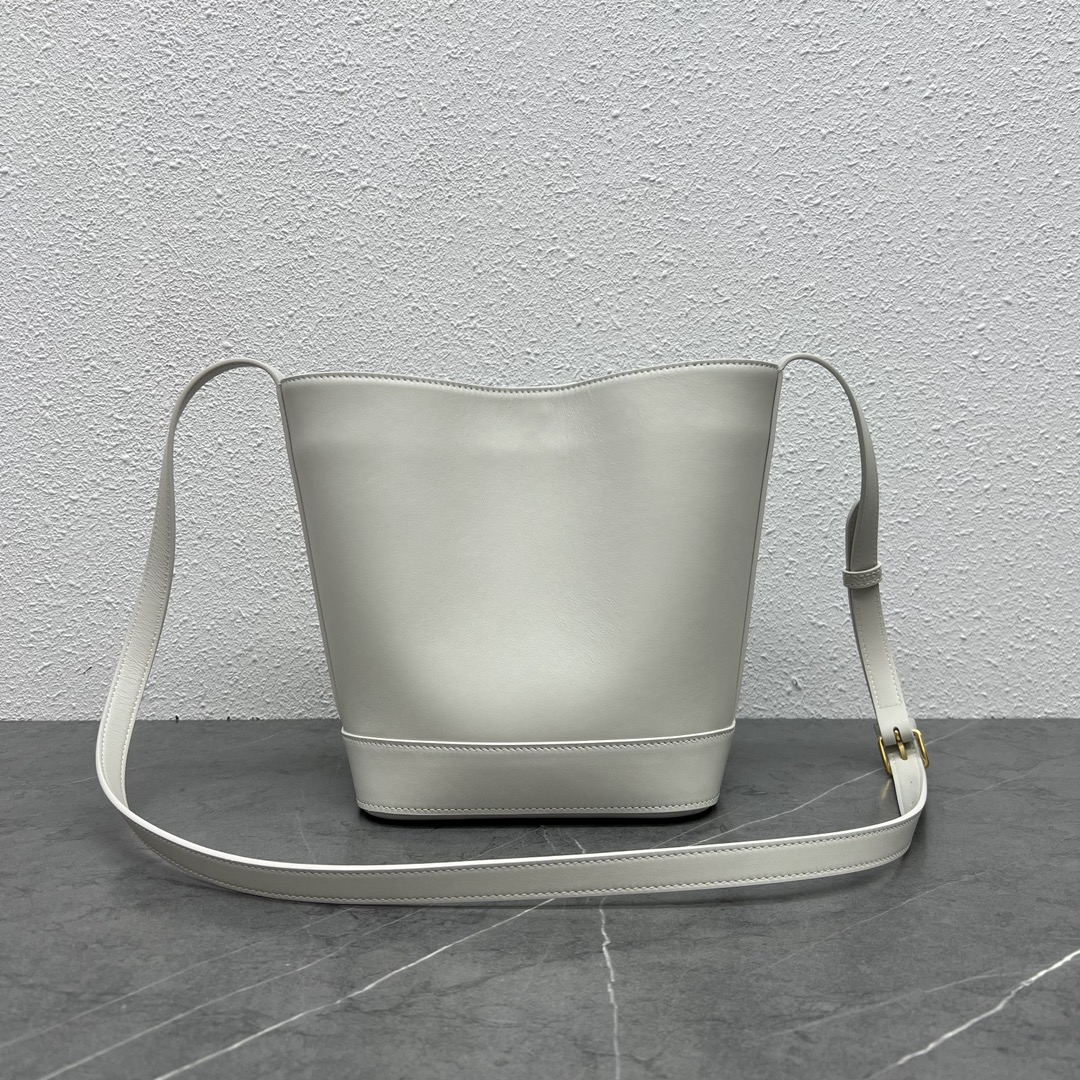 Celine Small Bucket Cuir Triomphe Shoulder Bag In Smooth Calfskin Beige 198243